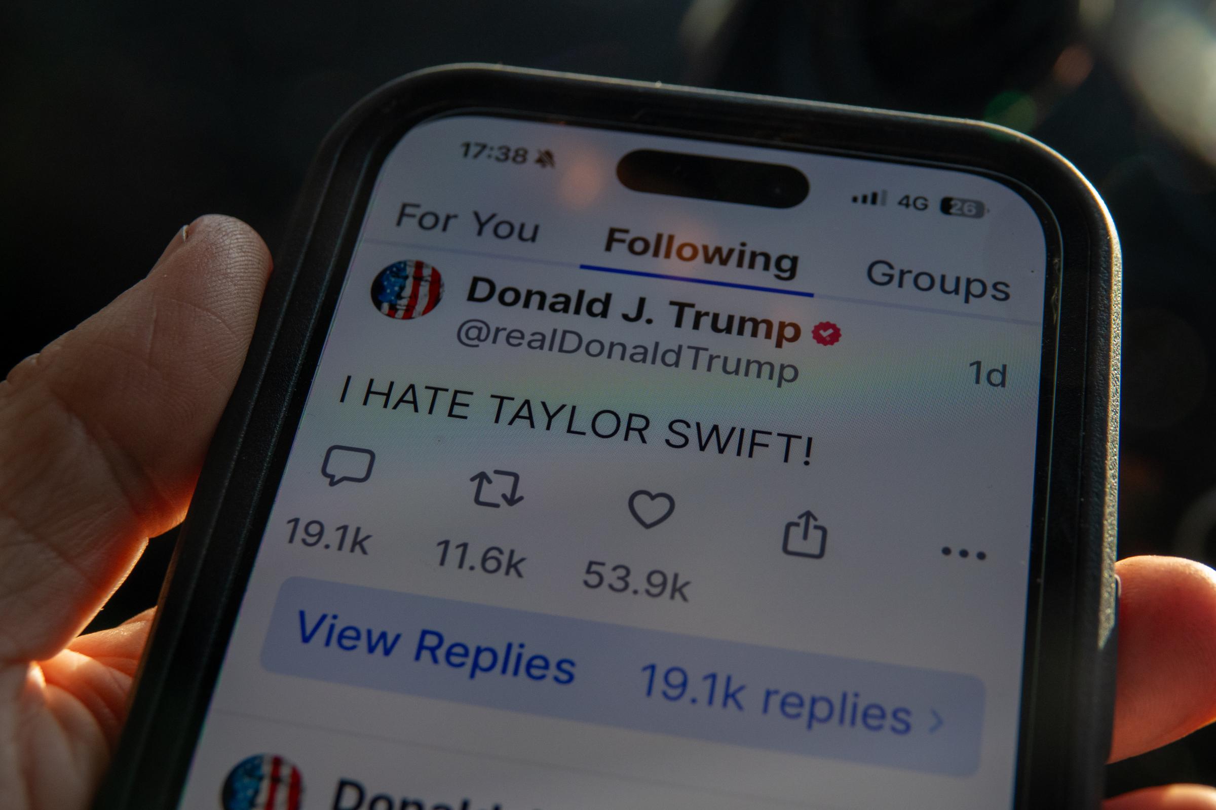 Donald Trump Reacts To Taylor Swift Publicly Endorsing Kamala Harris Donald Trump Reacts To Taylor Swift Publicly Endorsing Kamala Harris