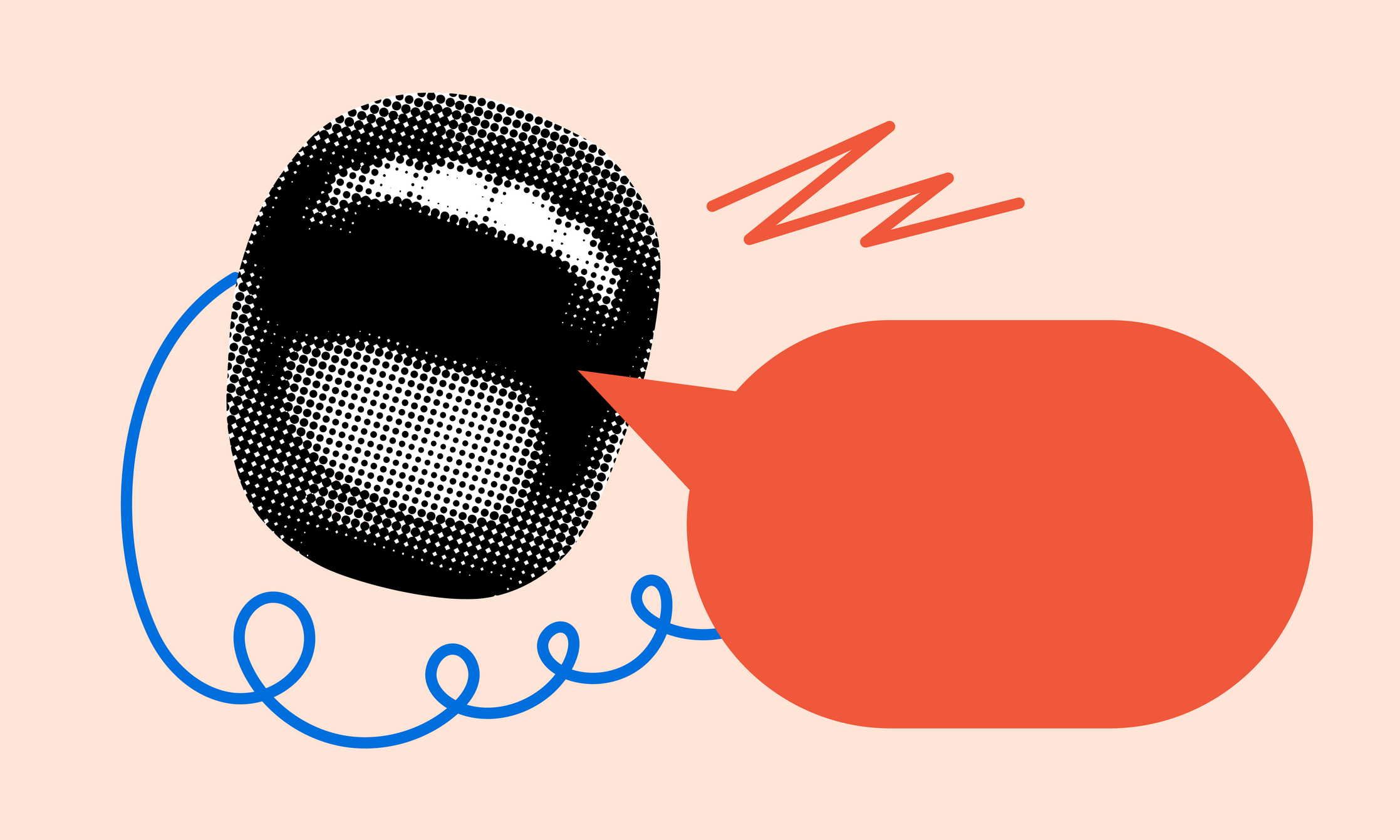 Pop art style screaming mouth with speech bubble